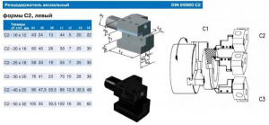 Резцедержатель аксиальный С2-40х25 левый с хвостовиком VDI40-3425 DIN69880 "CNIC"